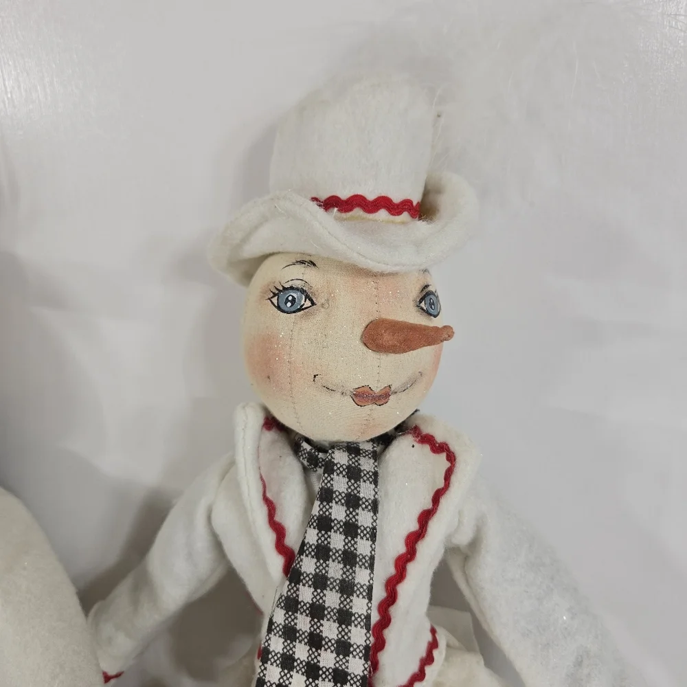 Gathered Traditions Joe Spencer Haley Snow Girl Harvey‎ Folk Art Christmas Dolls